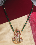 Kundan kamakshi with green beads