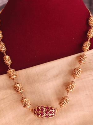 Ruby Damaru antique ball chain