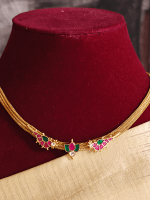 Parrot lotus jadau necklace