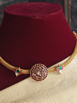 Annam lotus jadau necklace