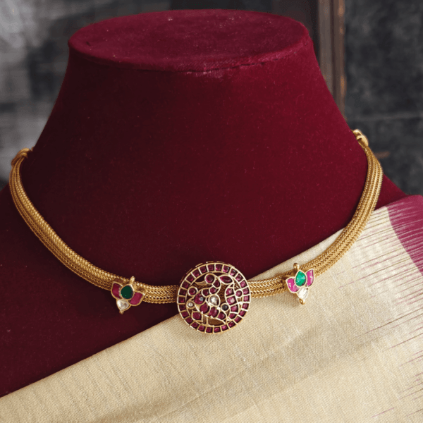 Annam lotus jadau necklace