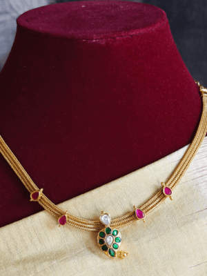 Maanga kundan necklace (Green white)