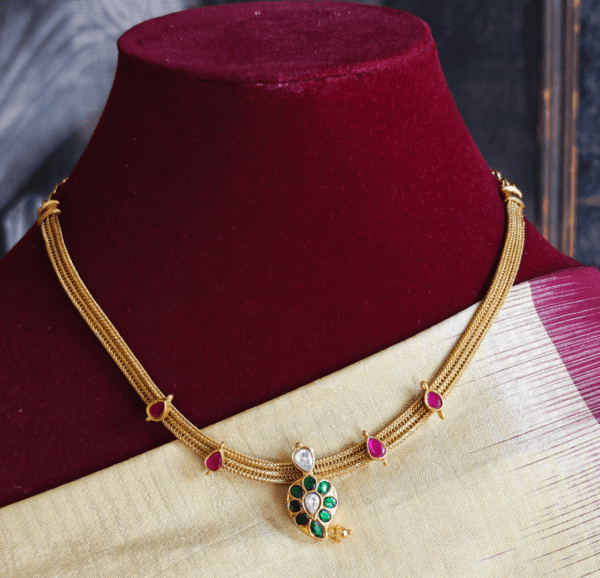 Maanga kundan necklace (Green white)