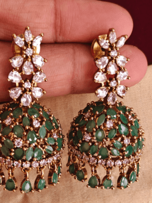 Victorian trendy jhumkha (Green)