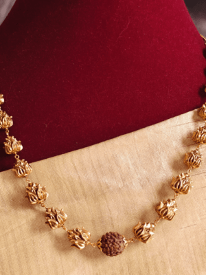 Lotus mala with rudraksha