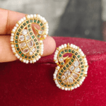 Emerald white stone mango stud