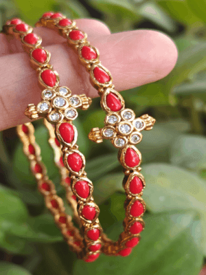 Coral tilak bangles 2.10