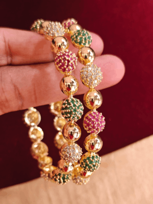 Ruby emerald ball bangles