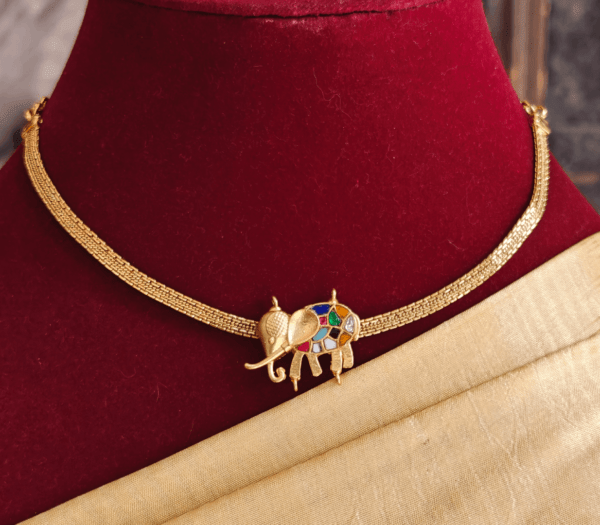 Chic elephant choker (Navratna)