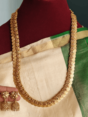 Antique annam kasu haaram with earrings