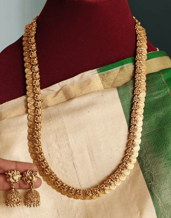 Antique annam kasu haaram with earrings