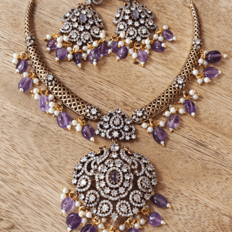 Preethi victorian necklace (Purple)