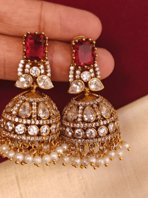 Ruby leaf victorian jhumkha