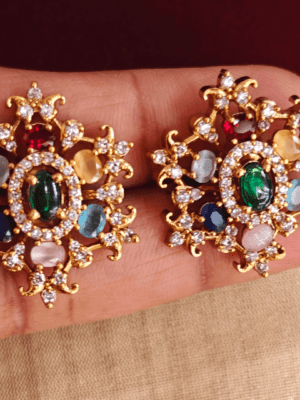 Multicolor flower stud