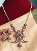 Ganesha claw fusion victorian pendant set  with beads mala