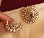 Kundan moon peacock hair accessory