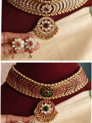 Flower kundan kemp choker