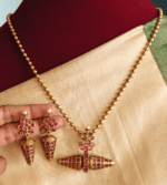 Victorian pendant set with chain (Ruby)