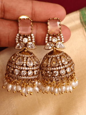 Siya victorian jhumkha (Pink)
