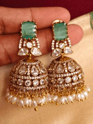 Siya victorian jhumkha (Mint green)