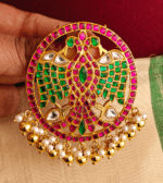 Jadau gandaberunda pendant (Ruby green)