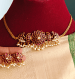 Ruby white hridayakamalam choker