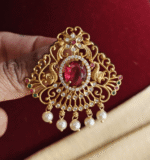 Flower peacock ruby hair accessory