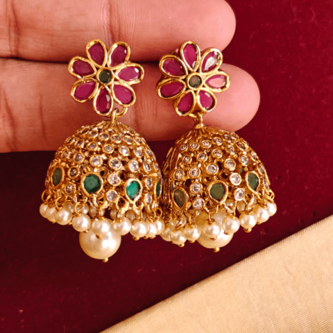 Flower bell jhumkha