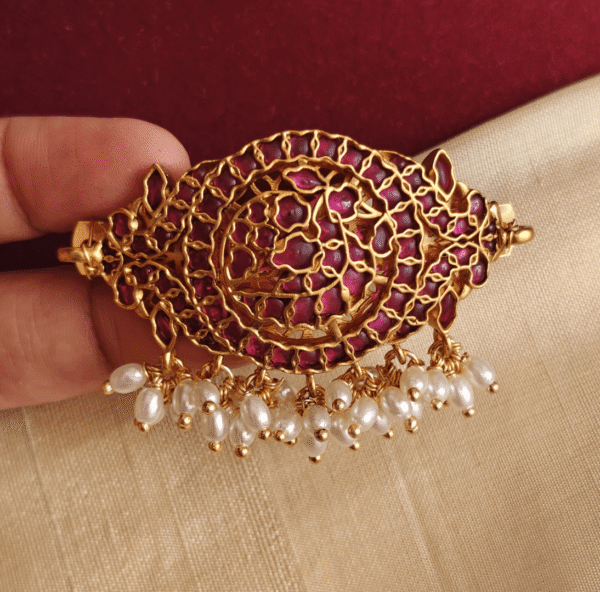 Peacock ruby hair clip