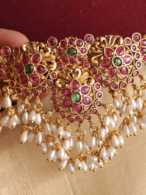 Flower pearl cluster hair clip