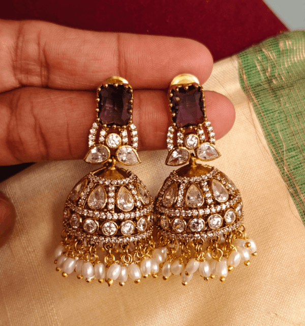 Siya victorian jhumkha (Violet)