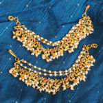 Peacock pearl ear chain