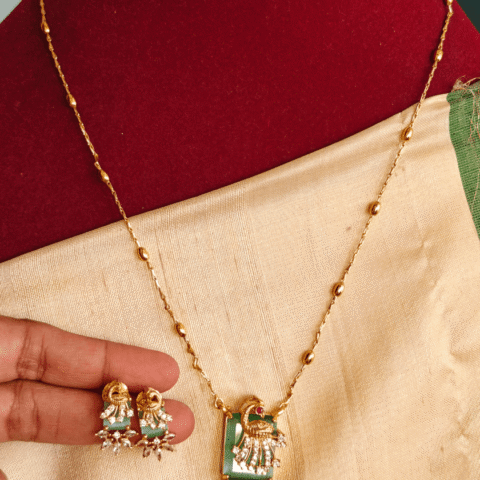 Peacock chain set (Mint green)