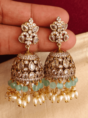 Tilak victorian jhumkha (green)