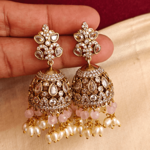 Tilak victorian jhumkha (Pink)