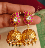 Ruby jadau mango jhumkha