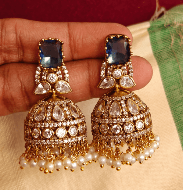 Siya victorian jhumkha (Blue)