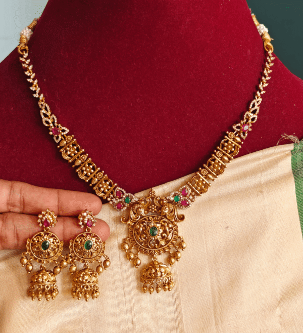 Antique chandbali necklace set