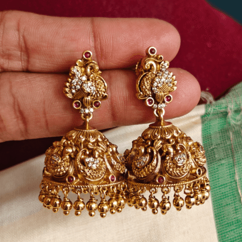 Peacock antique jhumkha
