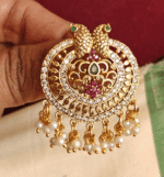 Double peacock hair accessory (pearls drop)