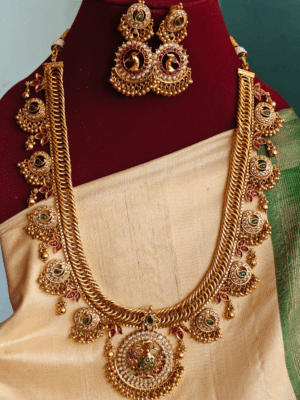 Annam leaf antique kundan haaram