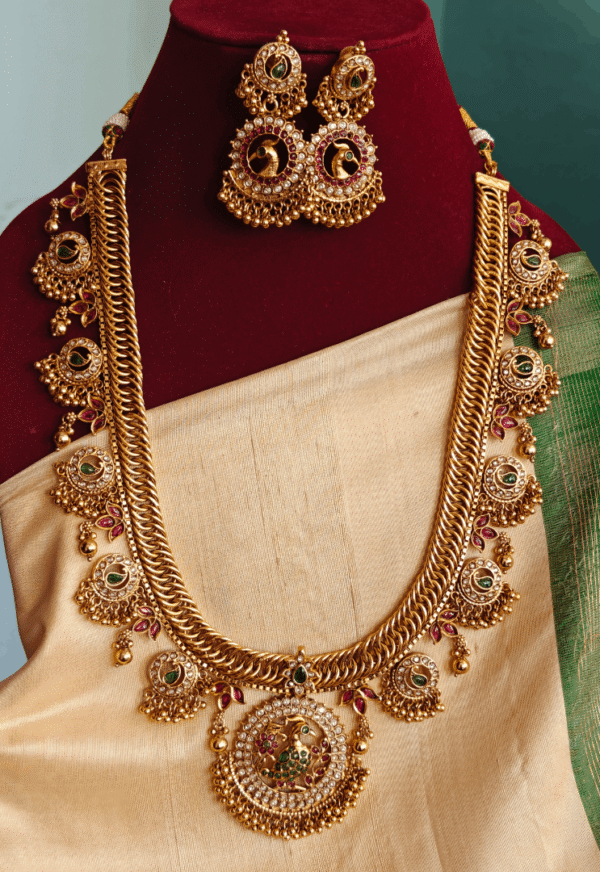 Annam leaf antique kundan haaram