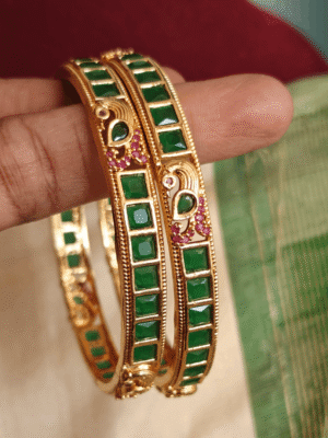 Emerald peacock bangles