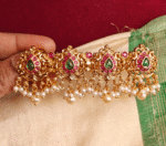Double peacock tilak hair clip