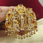 Ram parivar pendant with antique gold beads