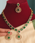 Emerald solitaire necklace