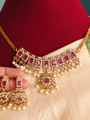 Ruby white kattam choker