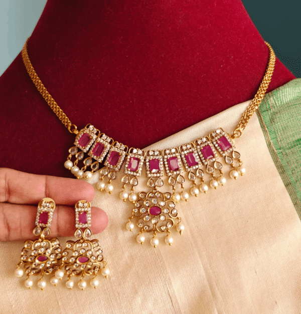 Ruby white kattam choker