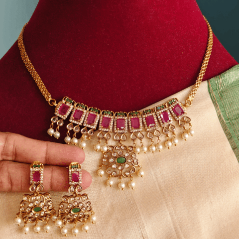 Ruby emerald kattam choker