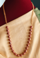 Coral pearl antique finish mala